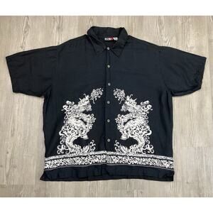 Vintage Y2K Button Up Dragon Print Shirt Arizona Jean Co Men’s Size XL